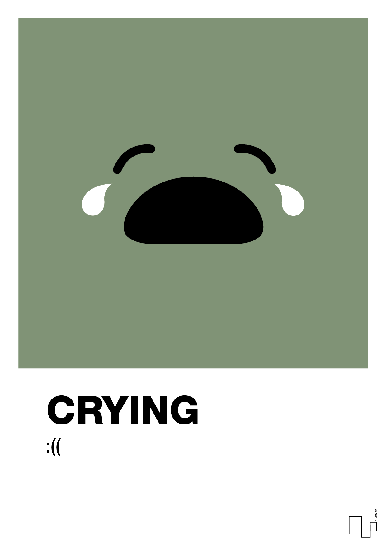 crying smiley - Plakat med Grafik i Jade