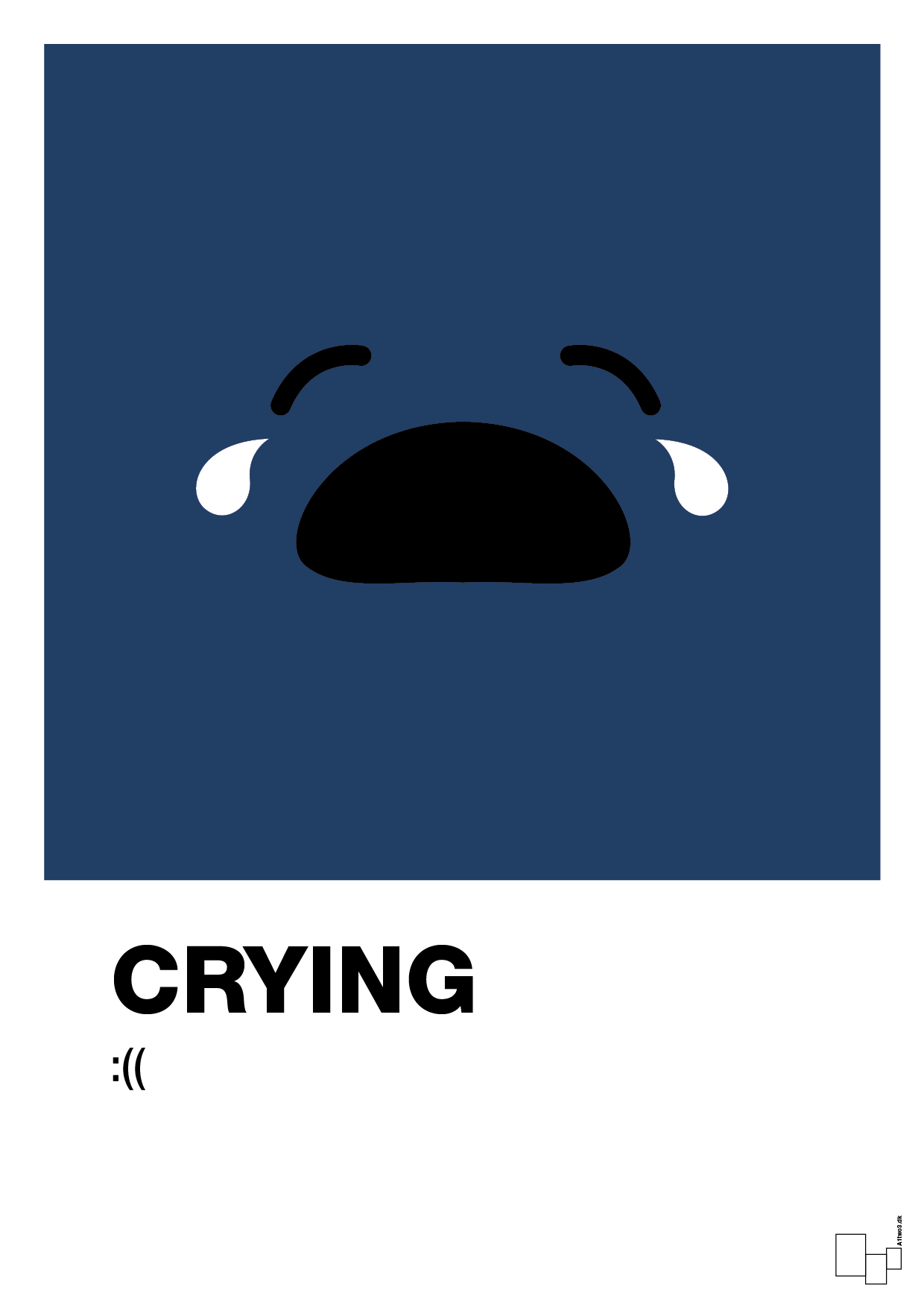 crying smiley - Plakat med Grafik i Lapis Blue