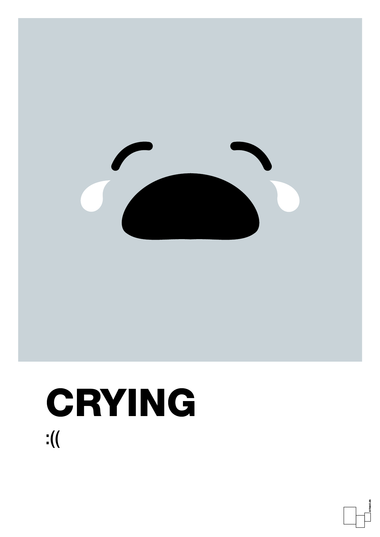 crying smiley - Plakat med Grafik i Light Drizzle
