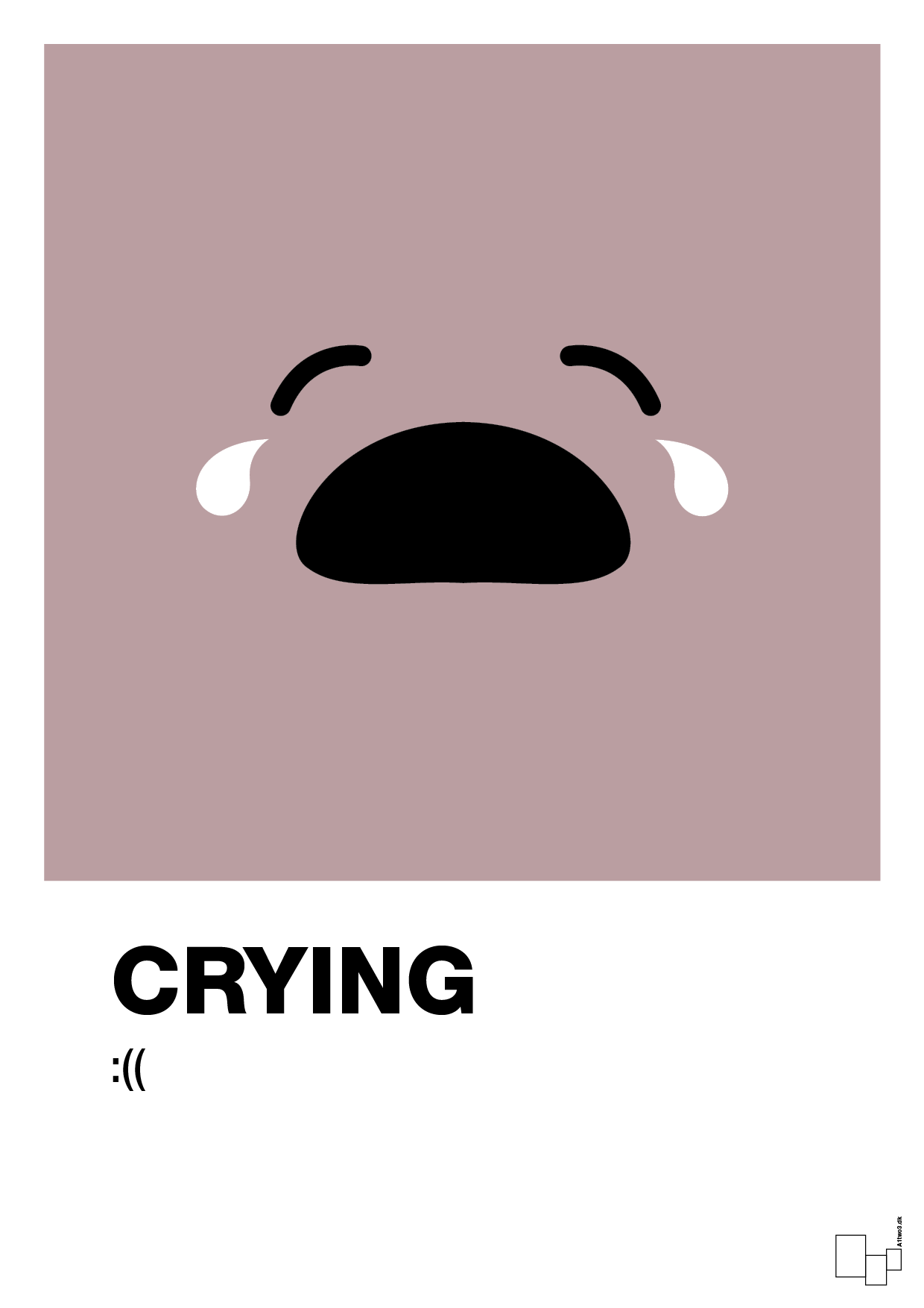 crying smiley - Plakat med Grafik i Light Rose