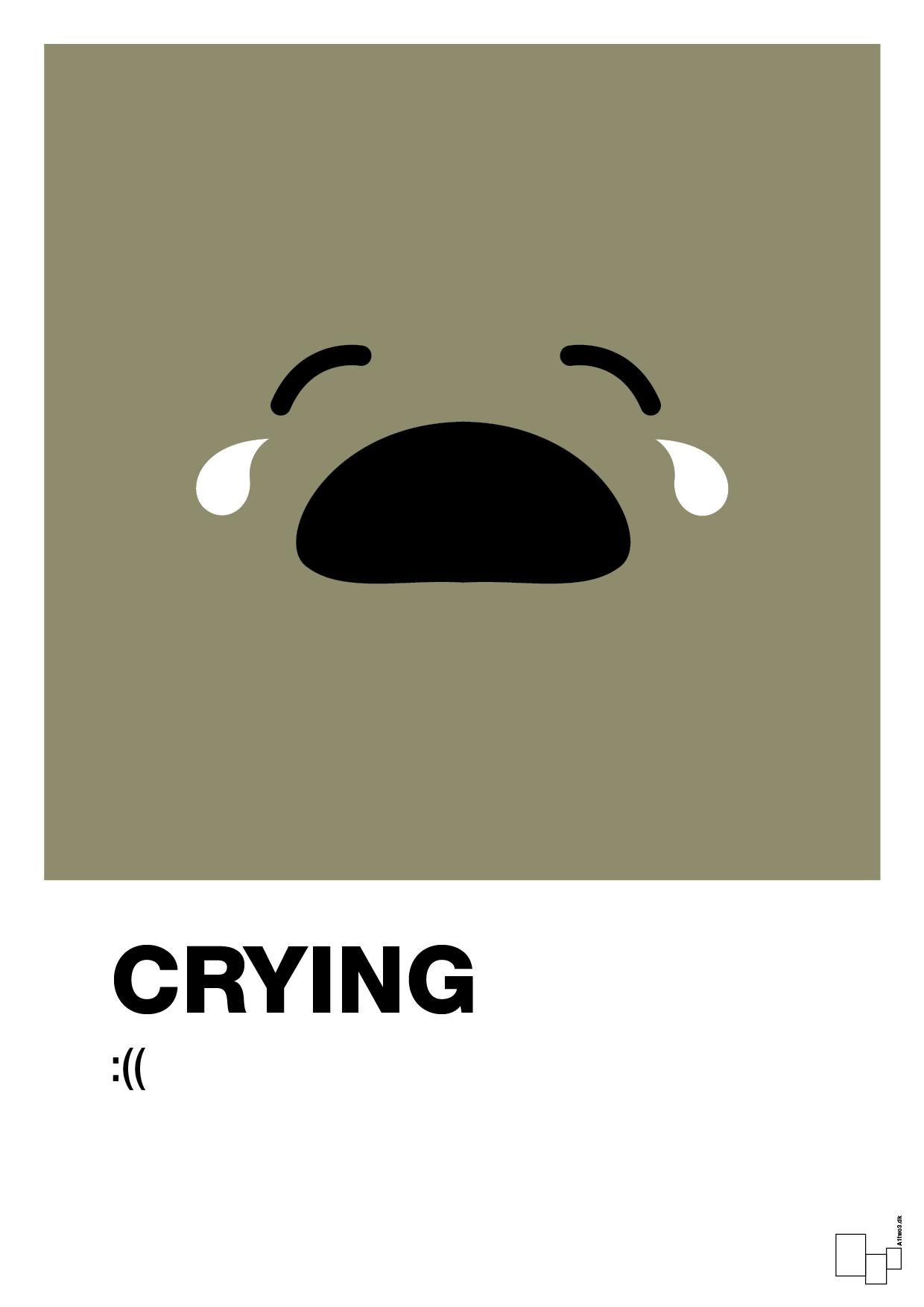 crying smiley - Plakat med Grafik i Misty Forrest