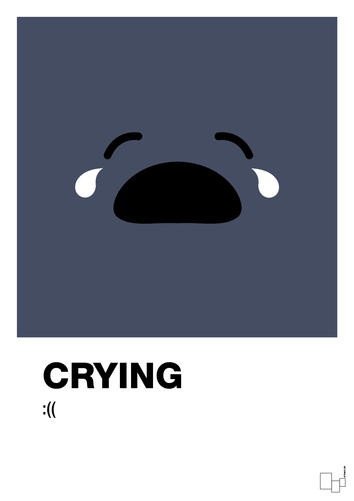 crying smiley - Plakat med Grafik i Petrol