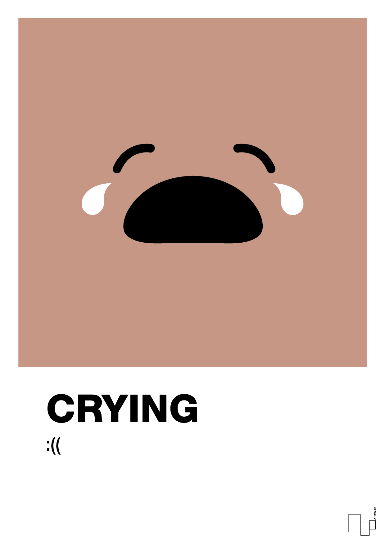 crying smiley - Plakat med Grafik i Powder
