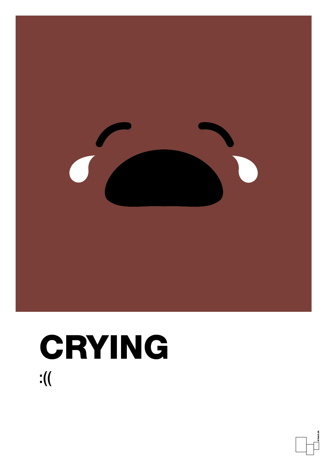 crying smiley - Plakat med Grafik i Red Pepper
