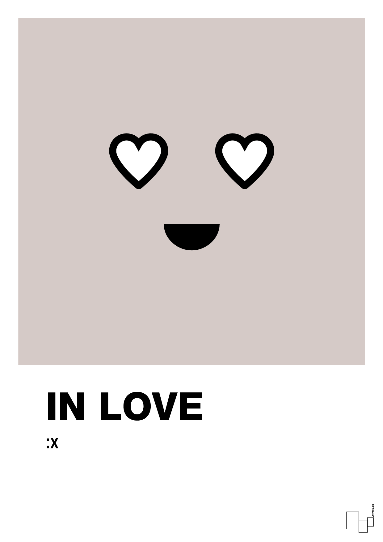 in love smiley - Plakat med Grafik i Broken Beige