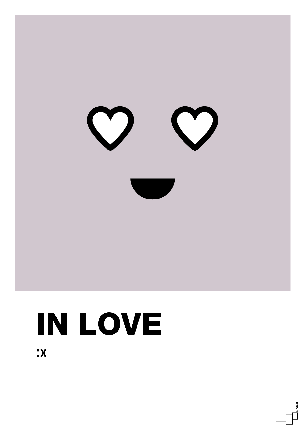 in love smiley - Plakat med Grafik i Dusty Lilac