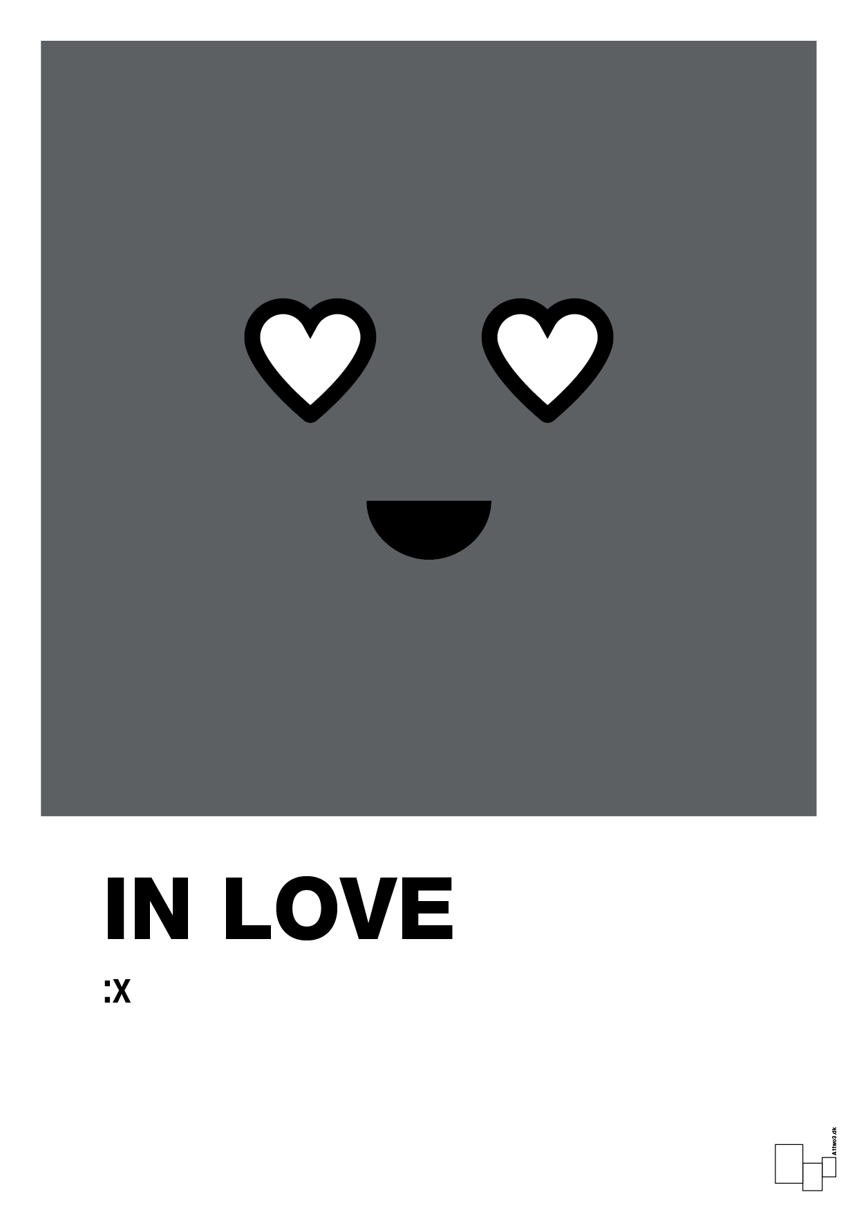 in love smiley - Plakat med Grafik i Graphic Charcoal