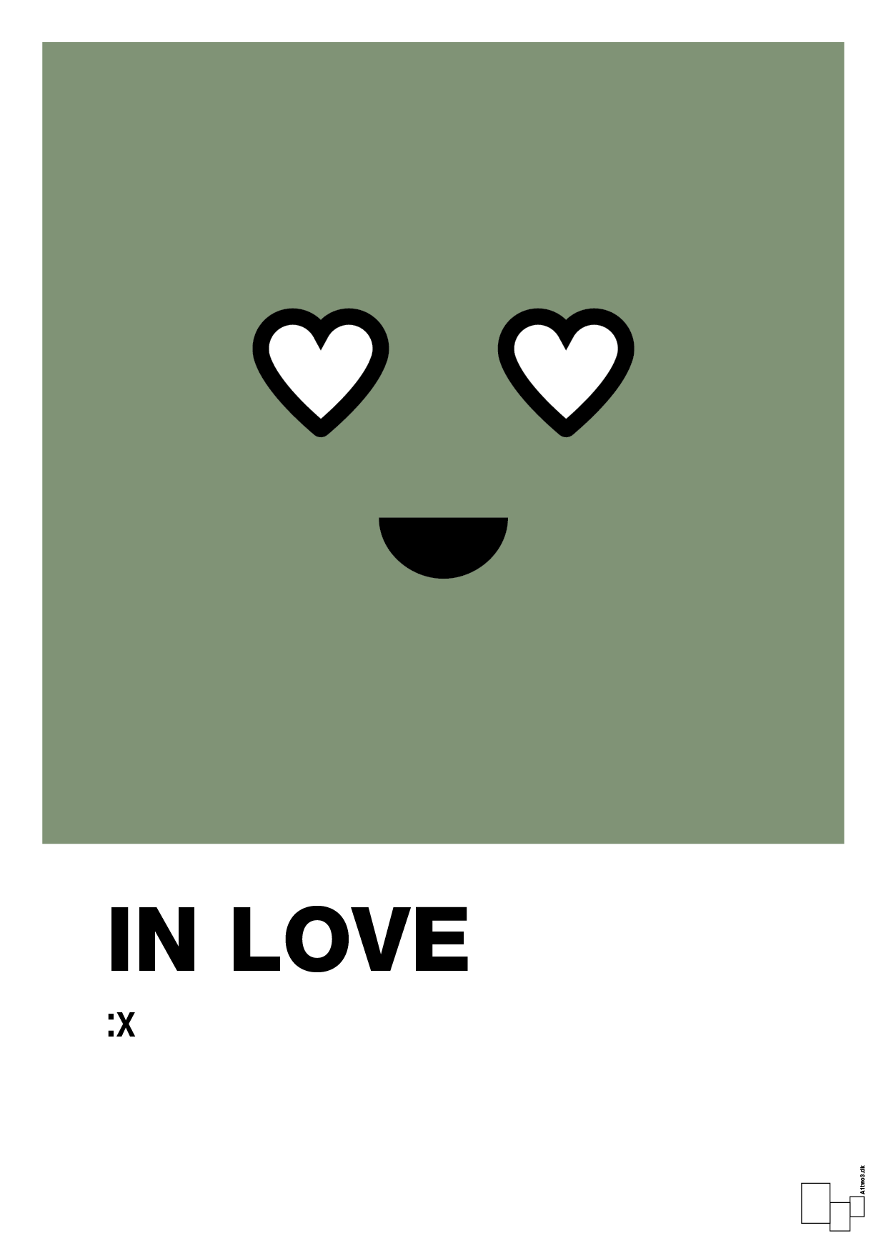 in love smiley - Plakat med Grafik i Jade