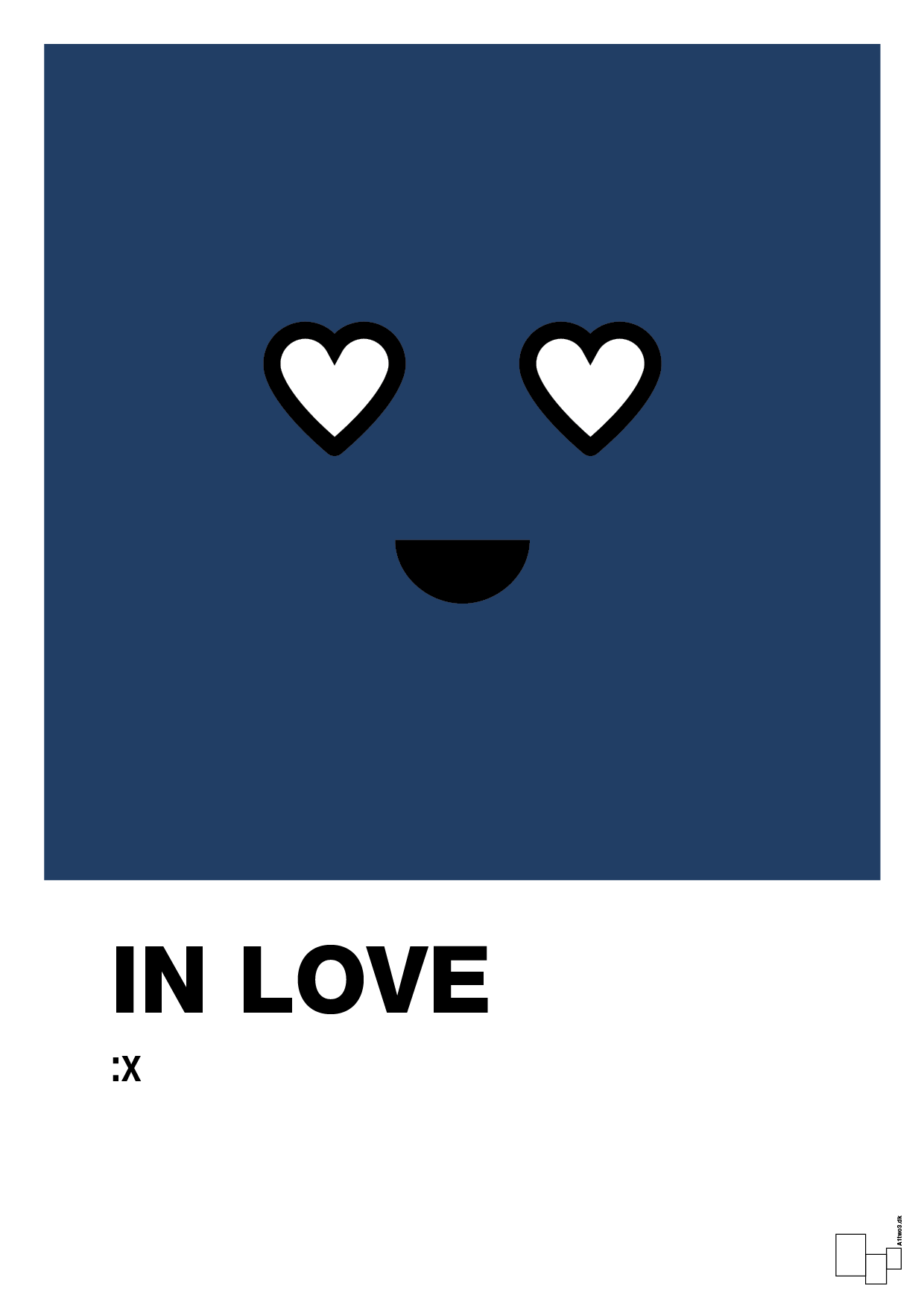 in love smiley - Plakat med Grafik i Lapis Blue
