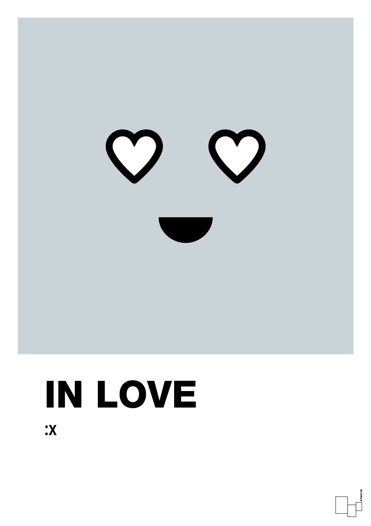in love smiley - Plakat med Grafik i Light Drizzle