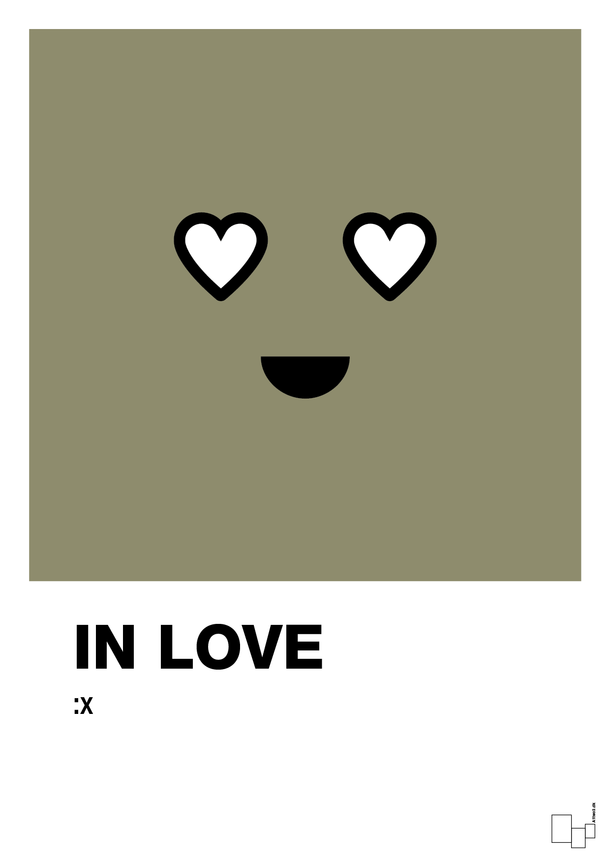 in love smiley - Plakat med Grafik i Misty Forrest