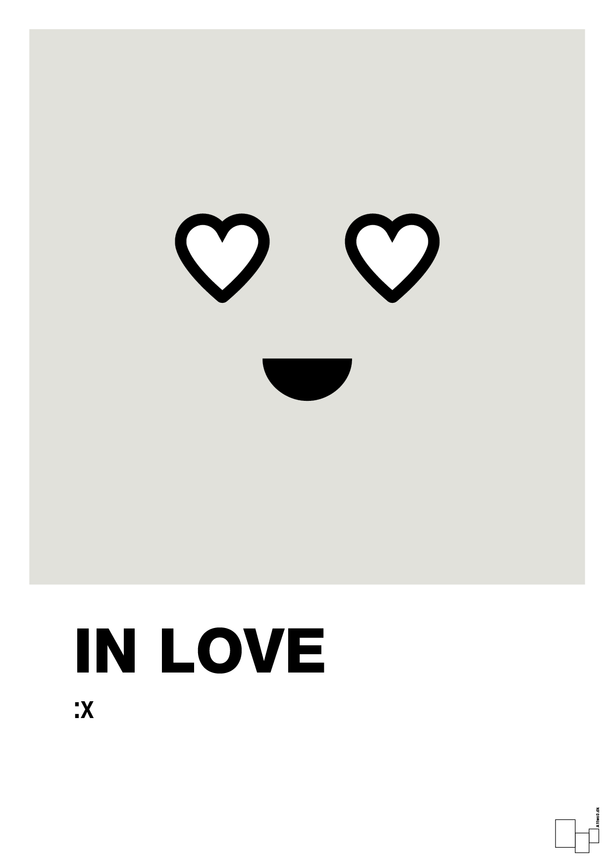 in love smiley - Plakat med Grafik i Painters White