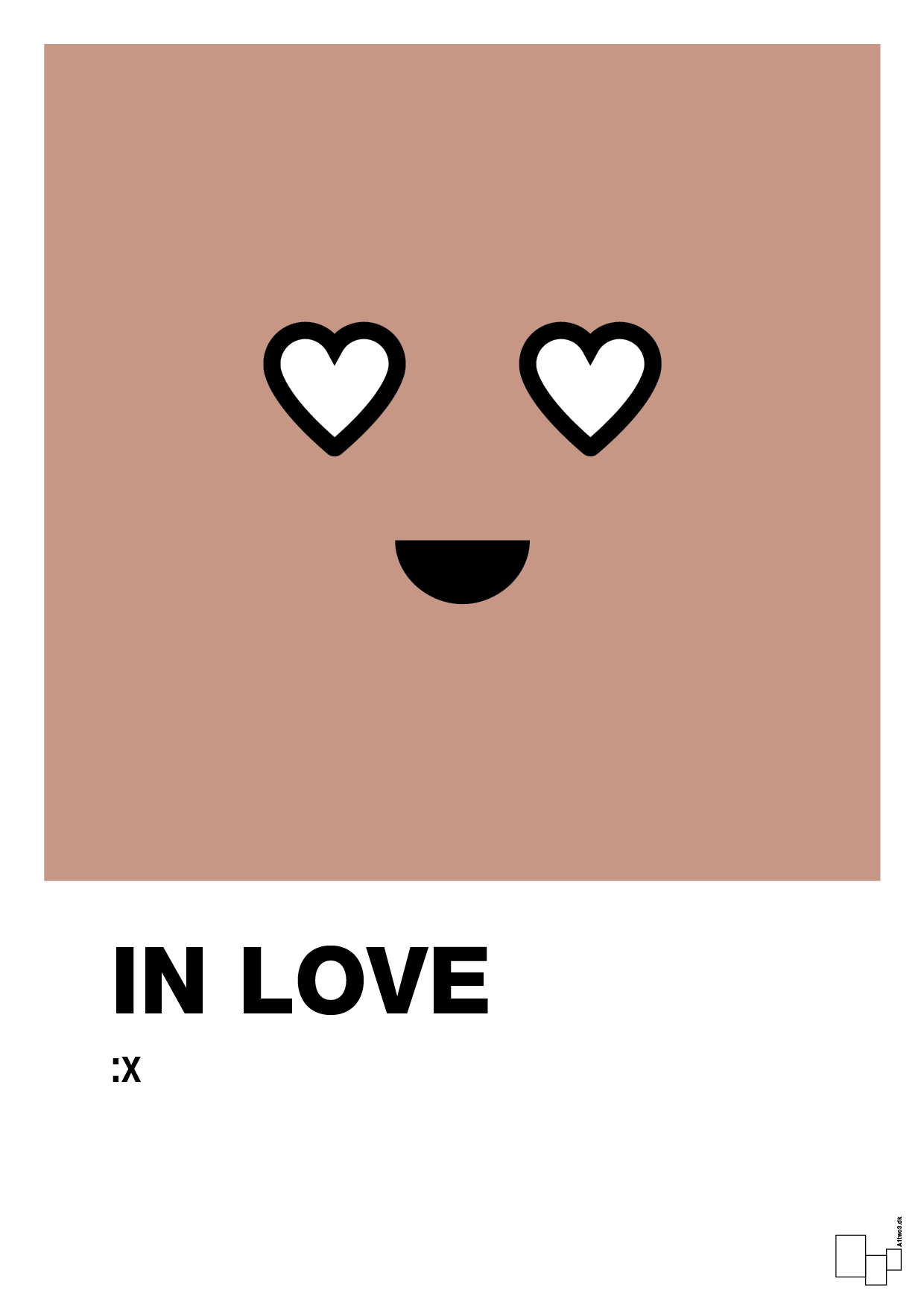 in love smiley - Plakat med Grafik i Powder