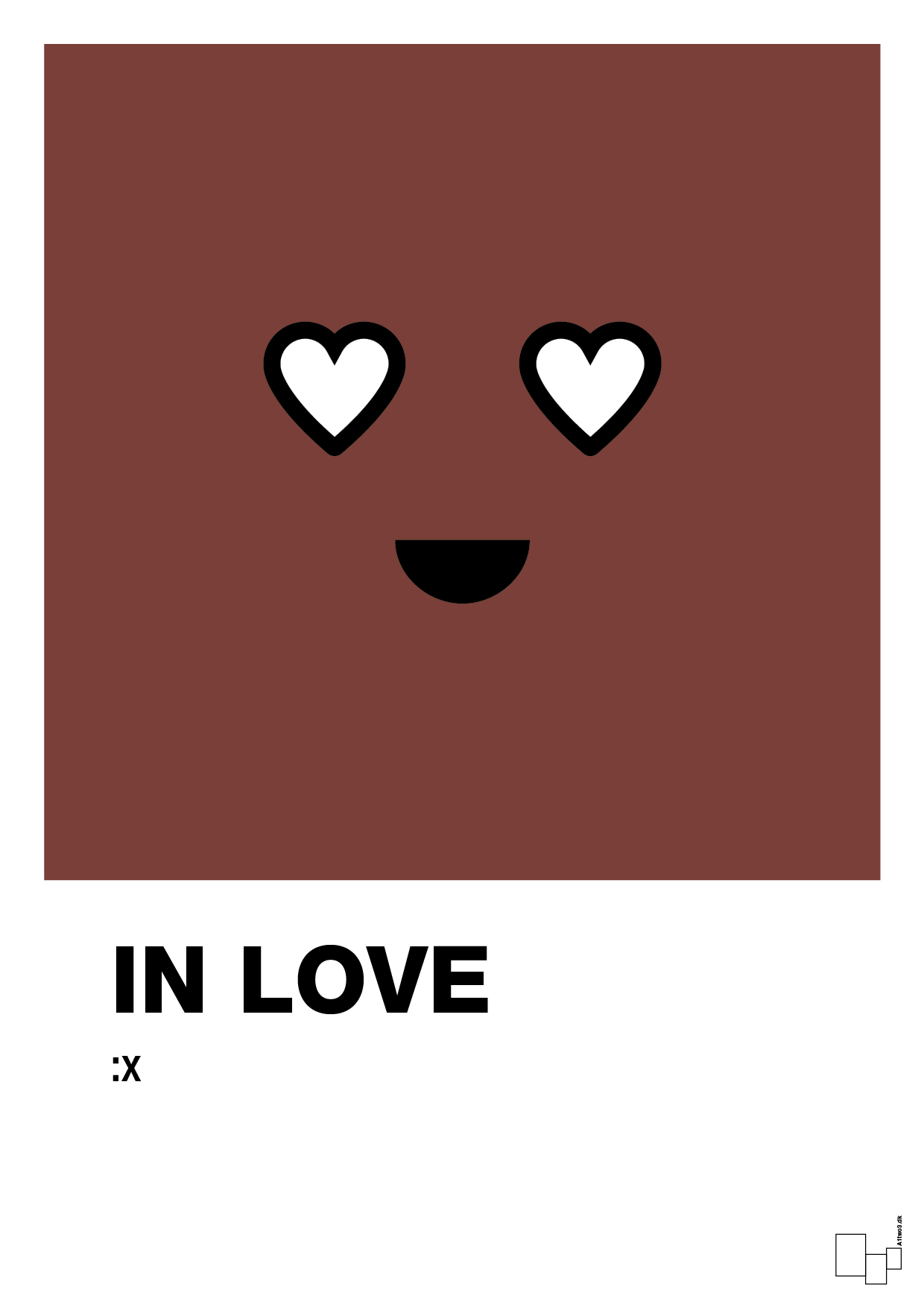 in love smiley - Plakat med Grafik i Red Pepper