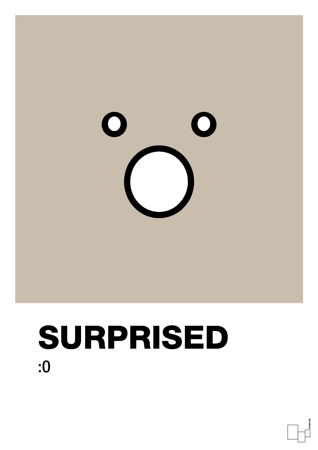 surprised smiley - Plakat med Grafik i Creamy Mushroom