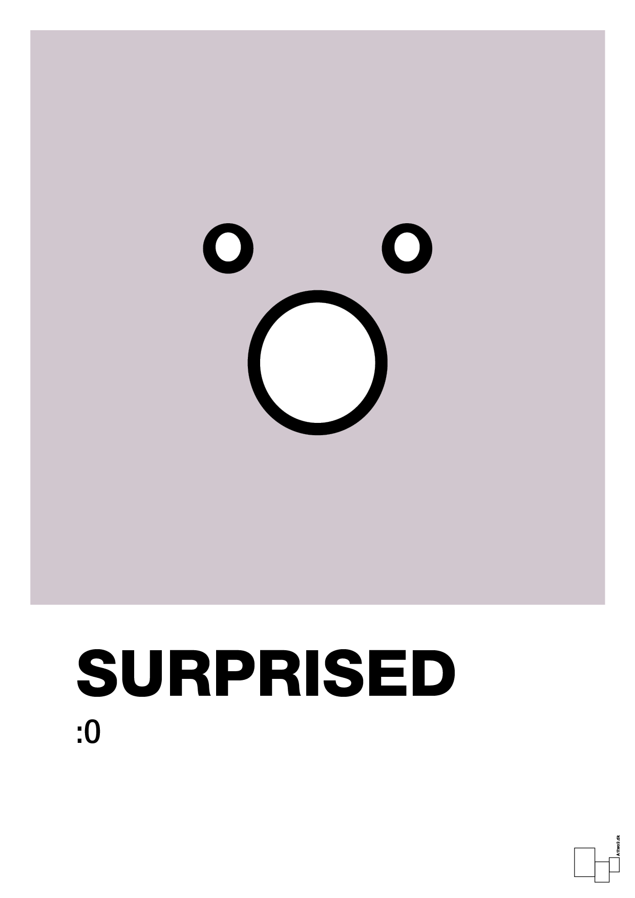 surprised smiley - Plakat med Grafik i Dusty Lilac