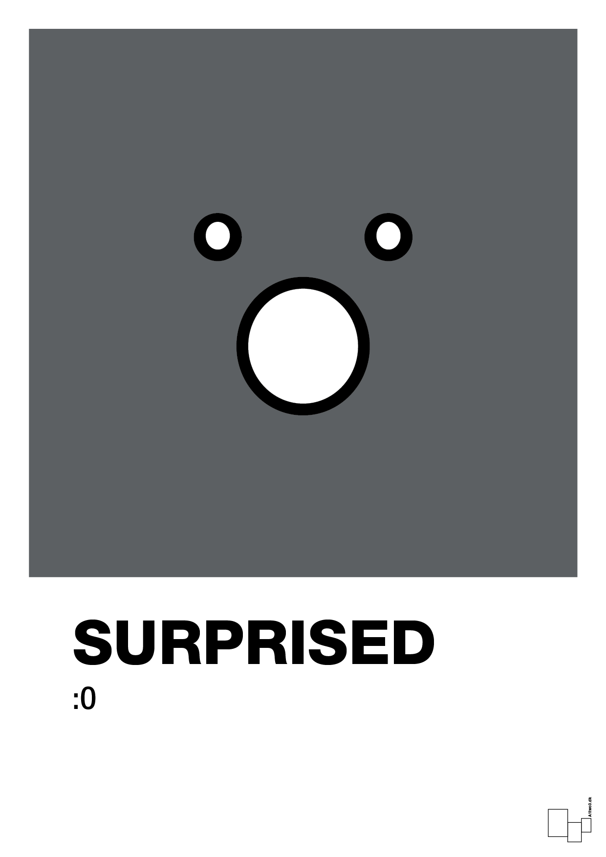 surprised smiley - Plakat med Grafik i Graphic Charcoal