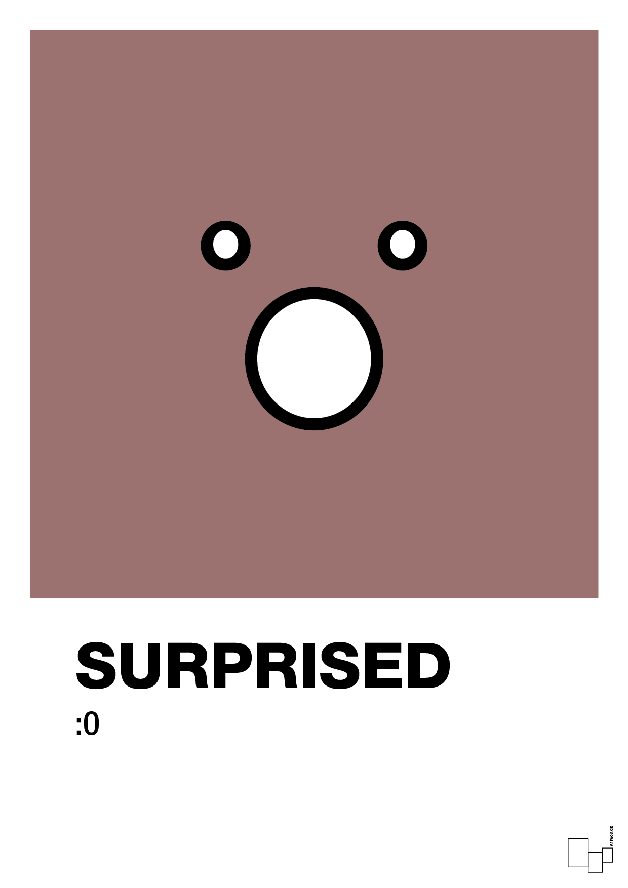 surprised smiley - Plakat med Grafik i Plum
