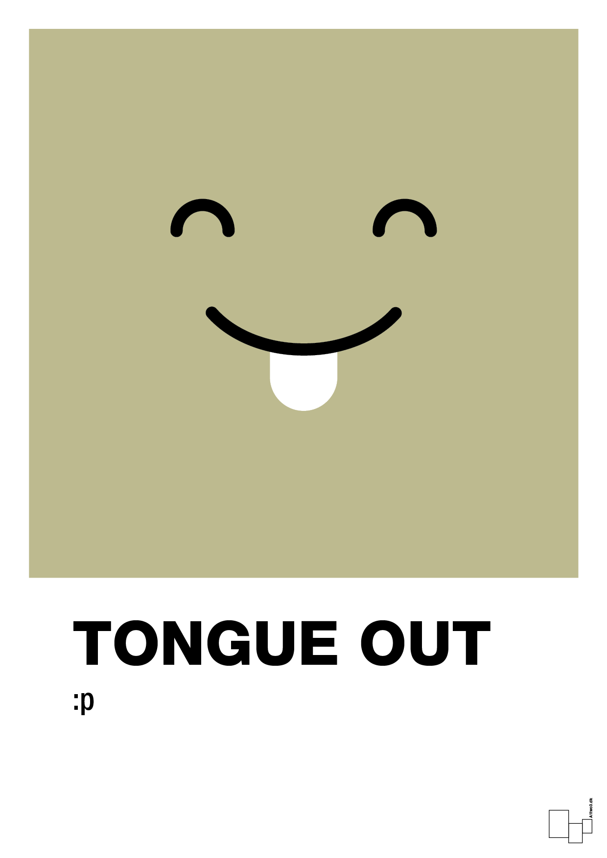 tongue out smiley - Plakat med Grafik i Back to Nature