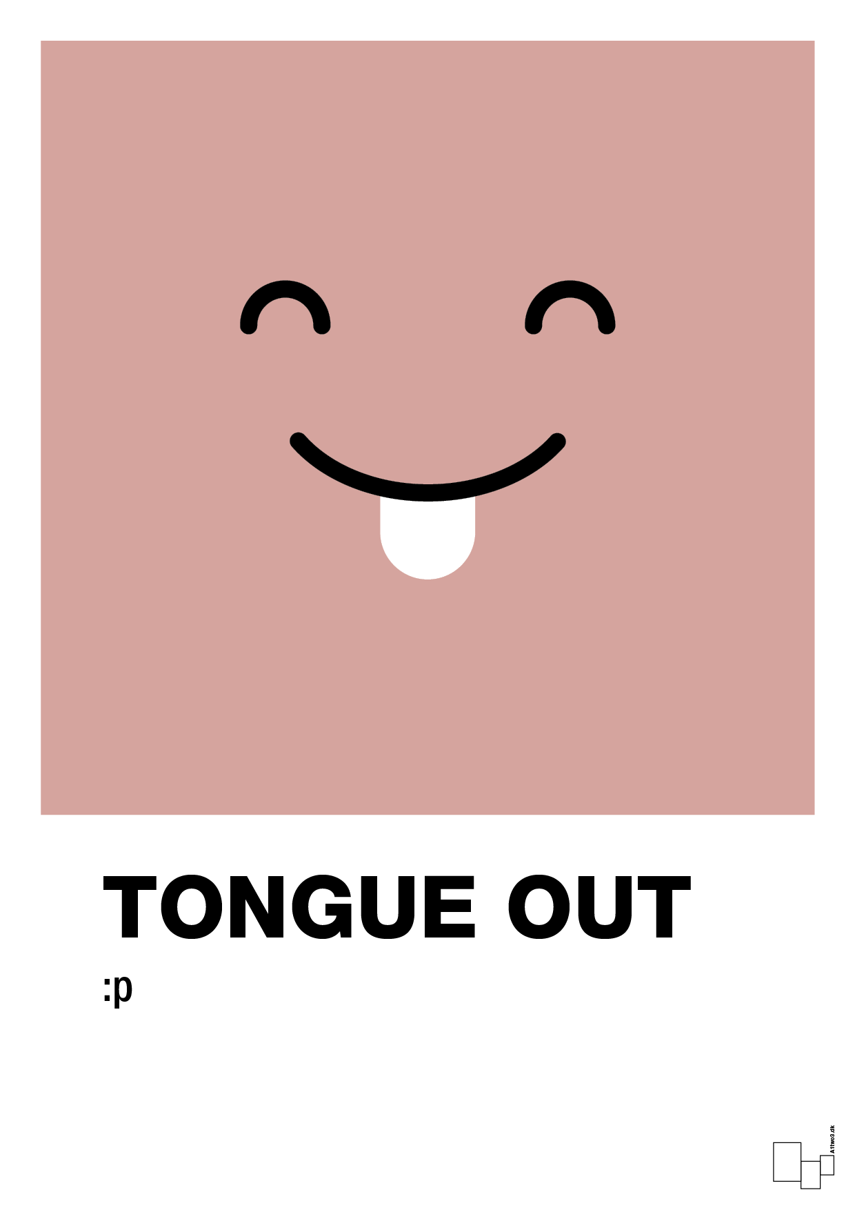 tongue out smiley - Plakat med Grafik i Bubble Shell