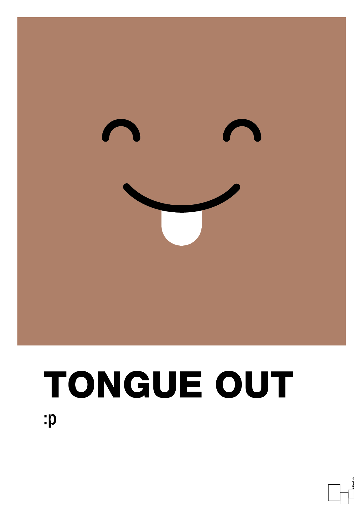 tongue out smiley - Plakat med Grafik i Cider Spice