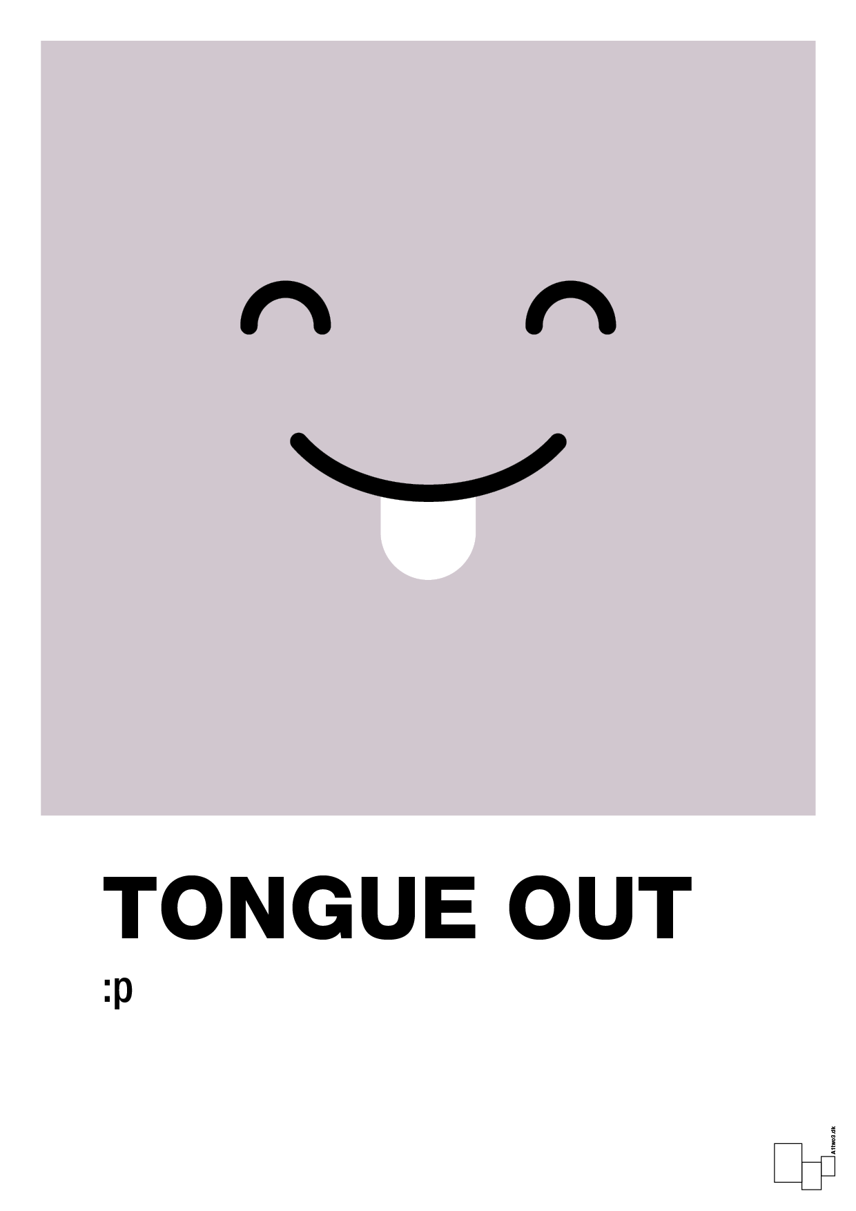tongue out smiley - Plakat med Grafik i Dusty Lilac