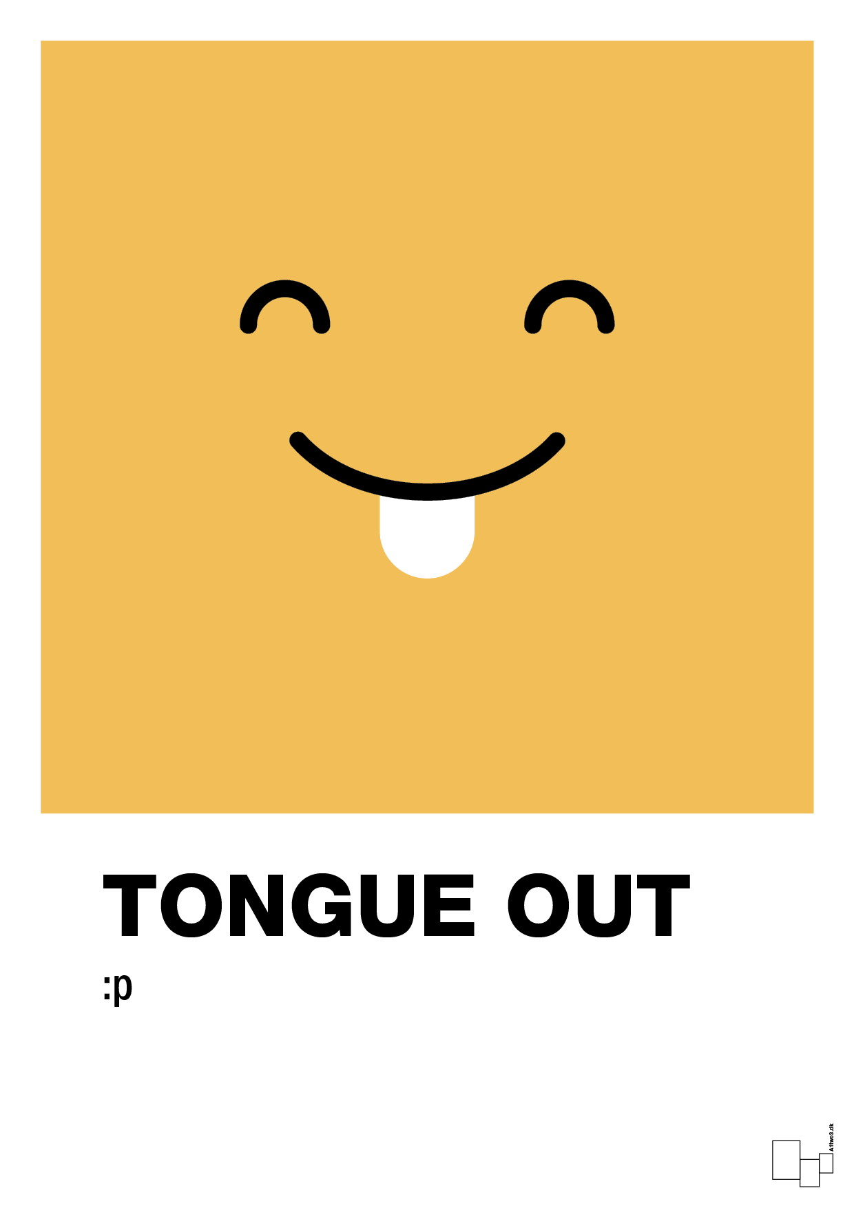 tongue out smiley - Plakat med Grafik i Honeycomb