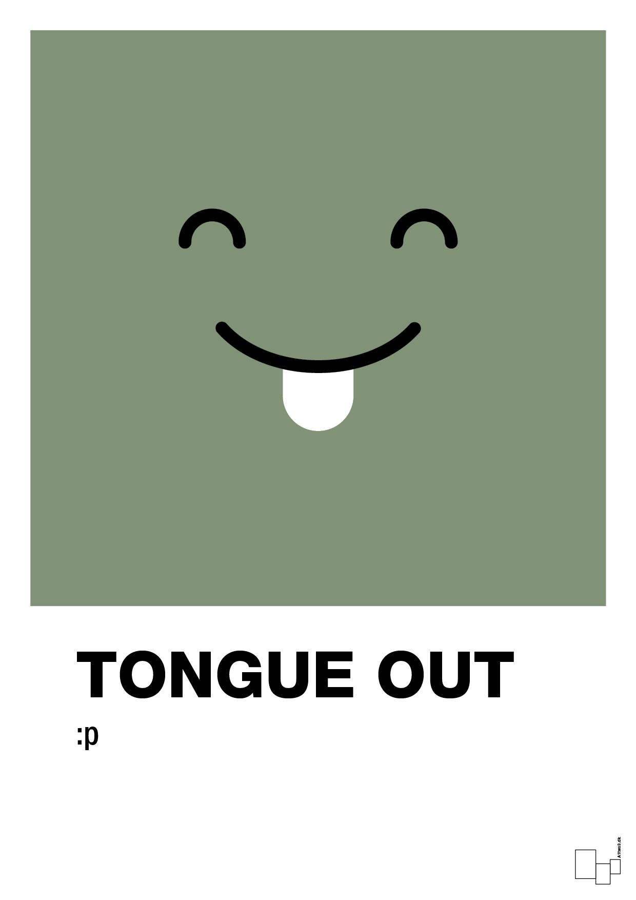tongue out smiley - Plakat med Grafik i Jade