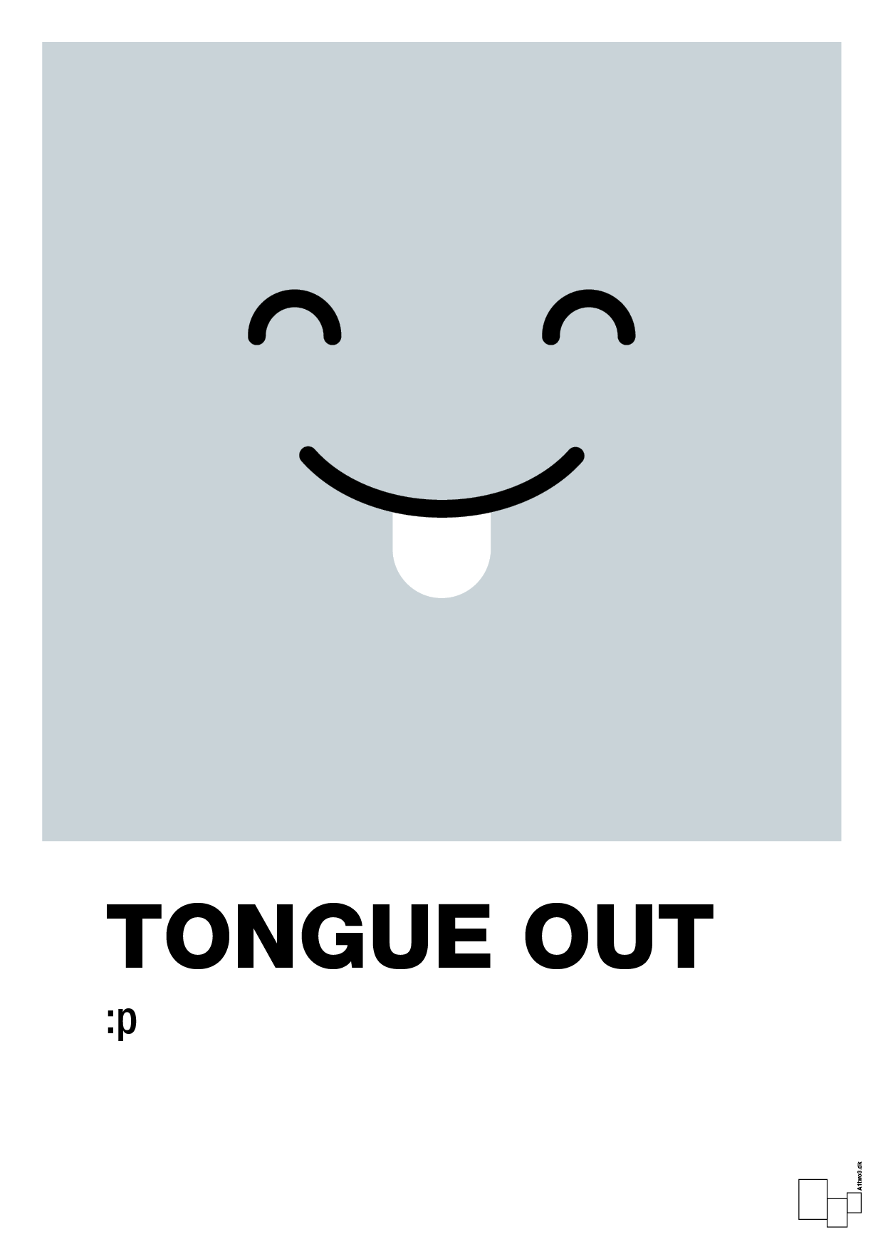 tongue out smiley - Plakat med Grafik i Light Drizzle