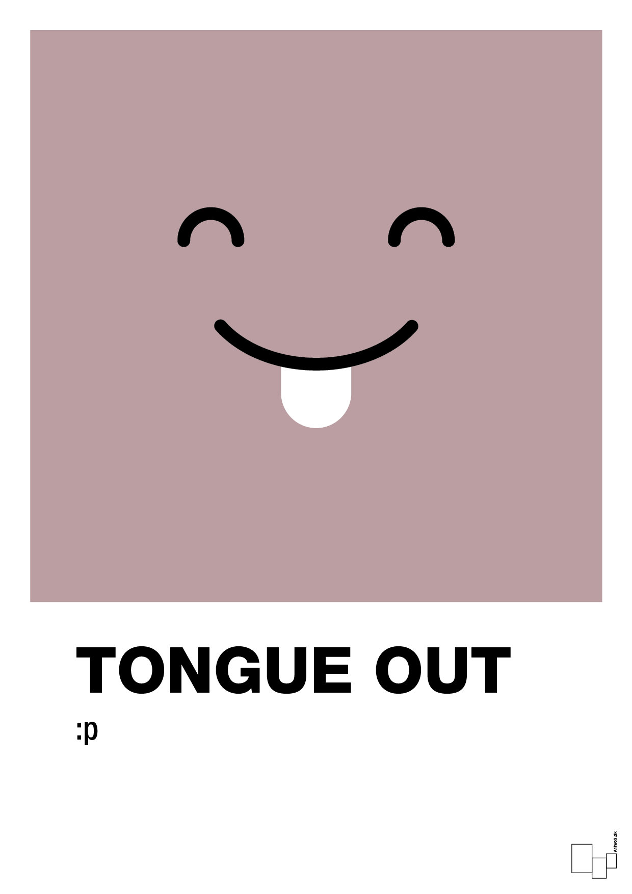tongue out smiley - Plakat med Grafik i Light Rose