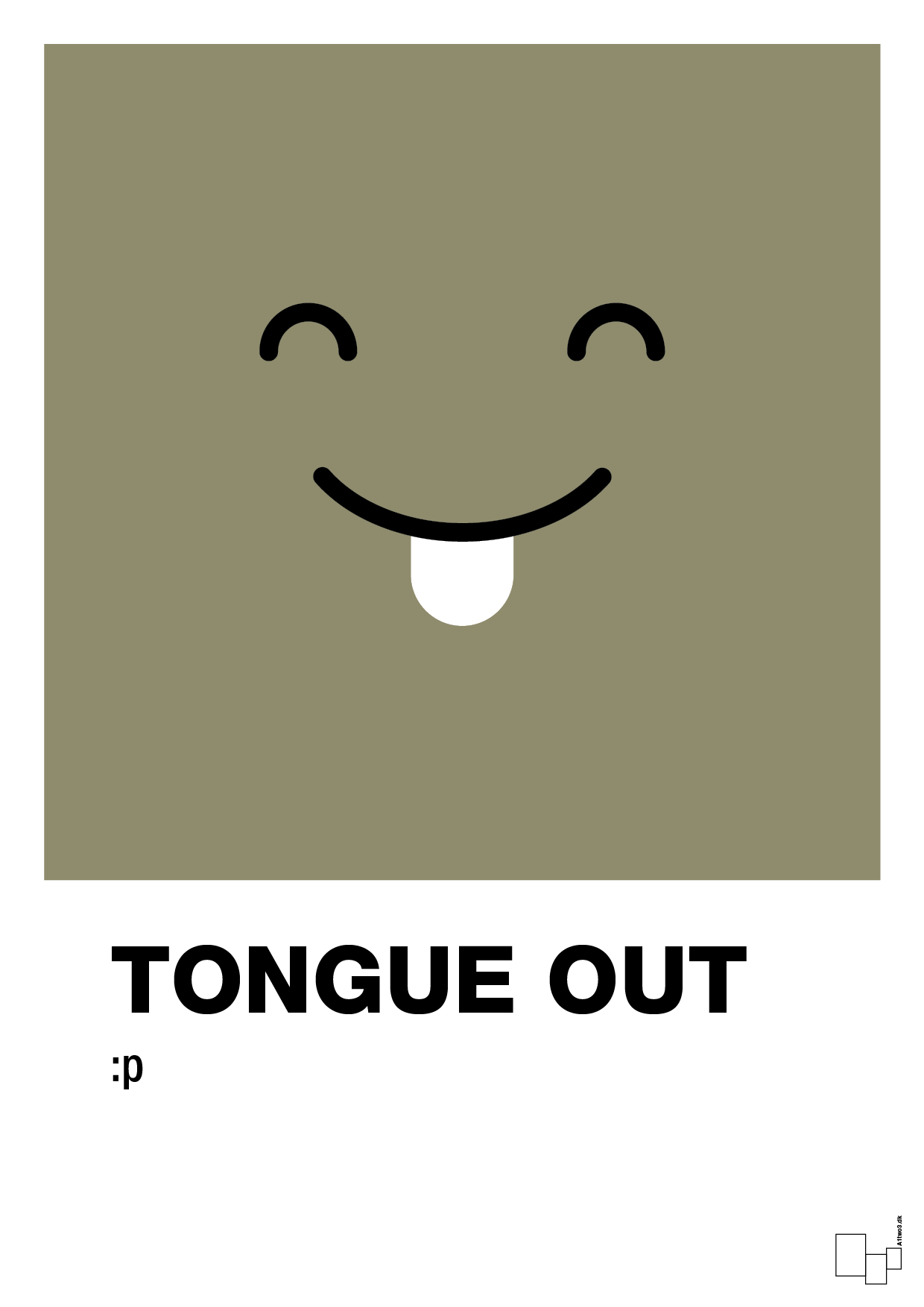 tongue out smiley - Plakat med Grafik i Misty Forrest