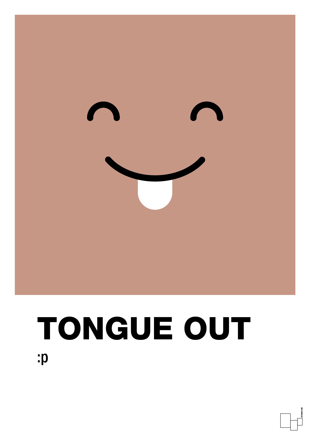 tongue out smiley - Plakat med Grafik i Powder