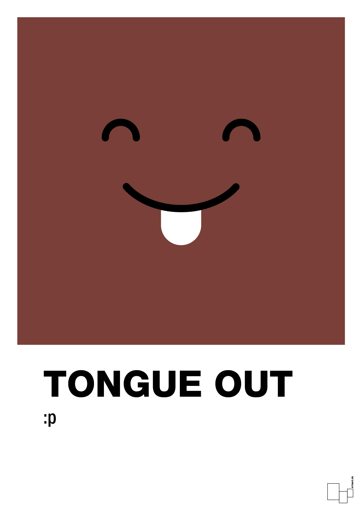 tongue out smiley - Plakat med Grafik i Red Pepper