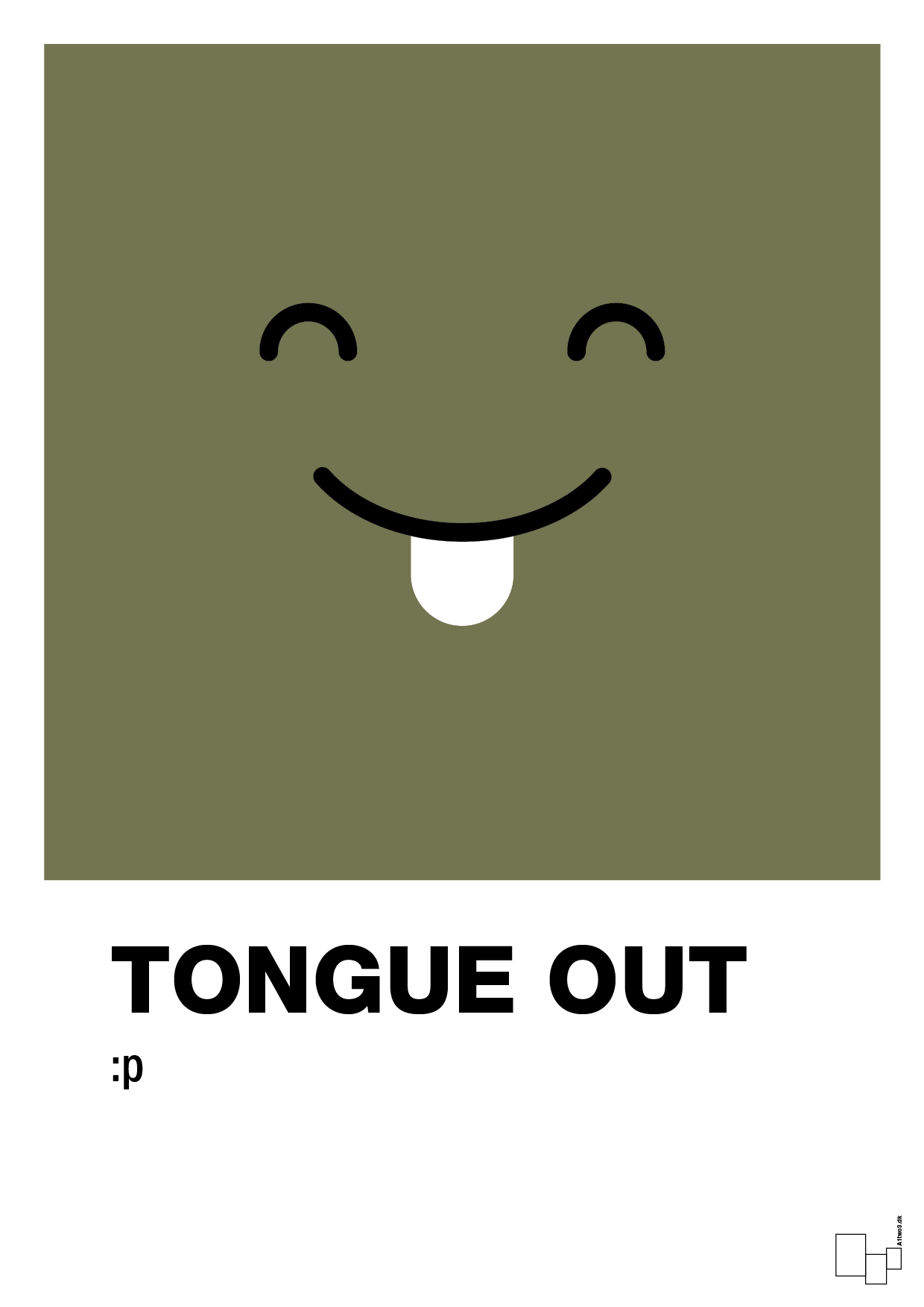 tongue out smiley - Plakat med Grafik i Secret Meadow