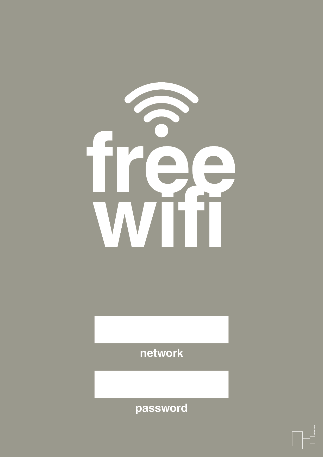 free wifi - Plakat med Sport & Fritid i Battleship Gray