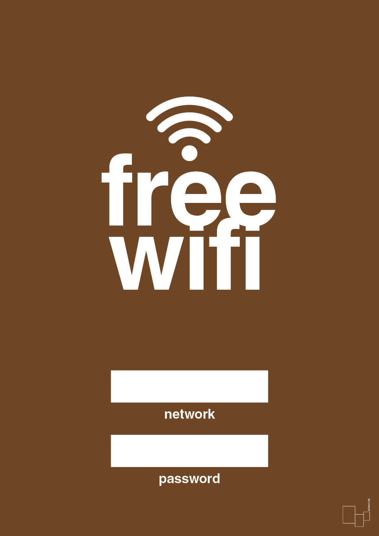 free wifi - Plakat med Sport & Fritid i Dark Brown