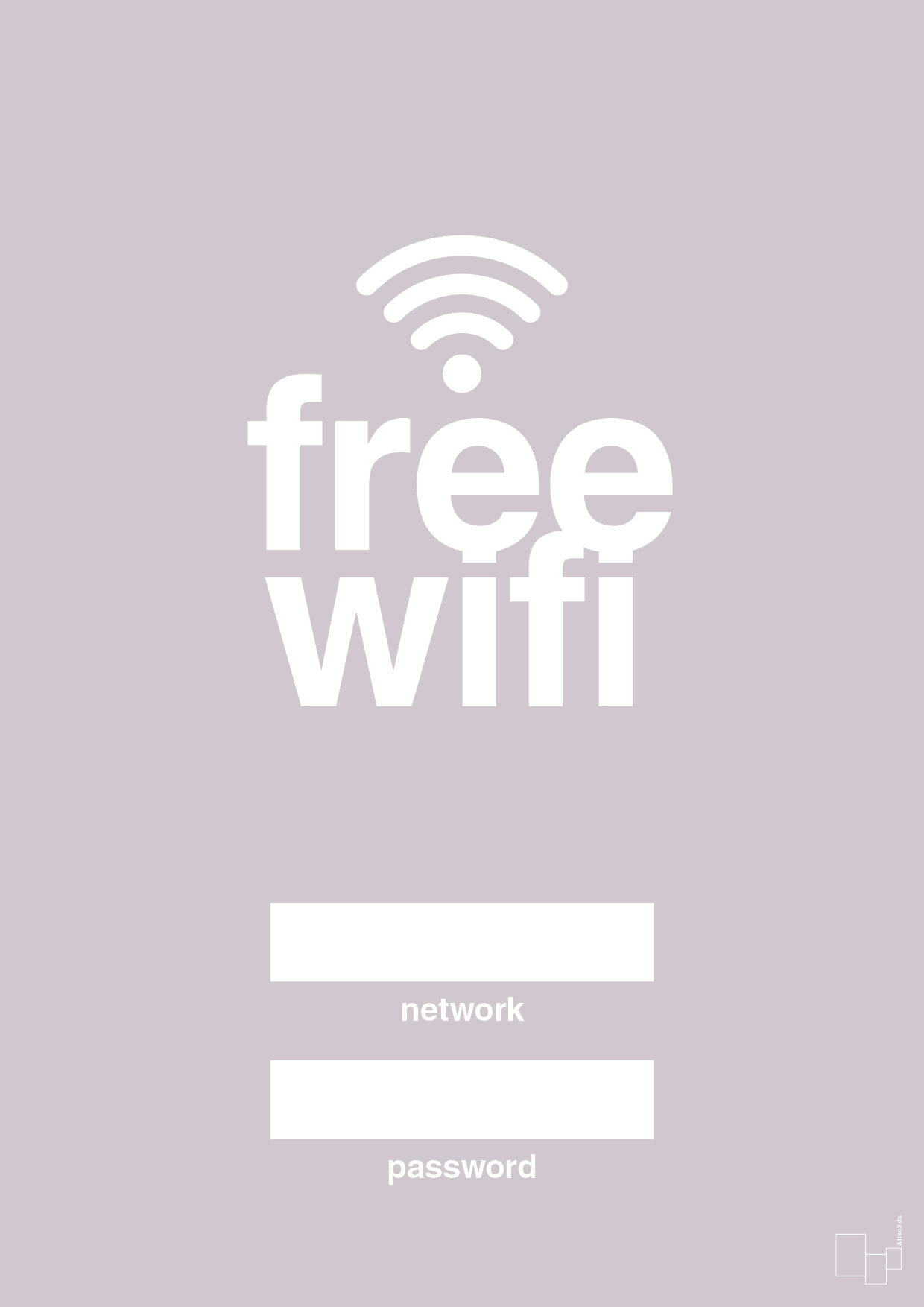 free wifi - Plakat med Sport & Fritid i Dusty Lilac