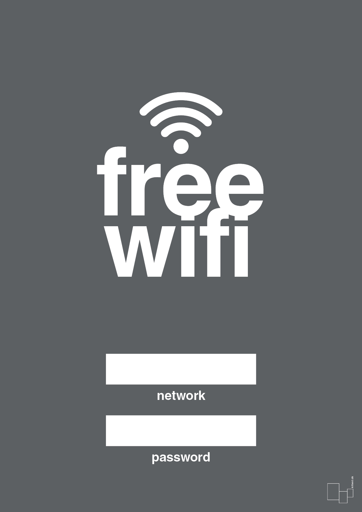 free wifi - Plakat med Sport & Fritid i Graphic Charcoal
