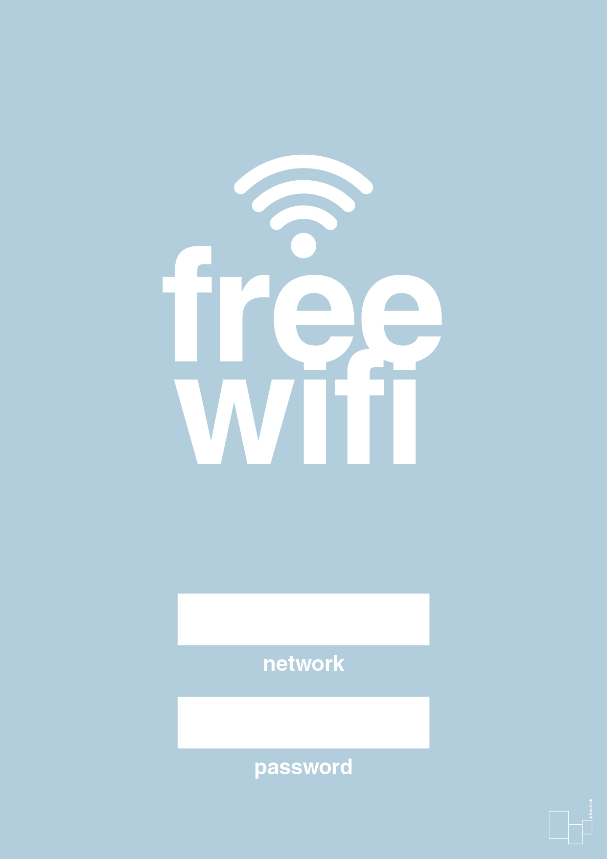free wifi - Plakat med Sport & Fritid i Heavenly Blue