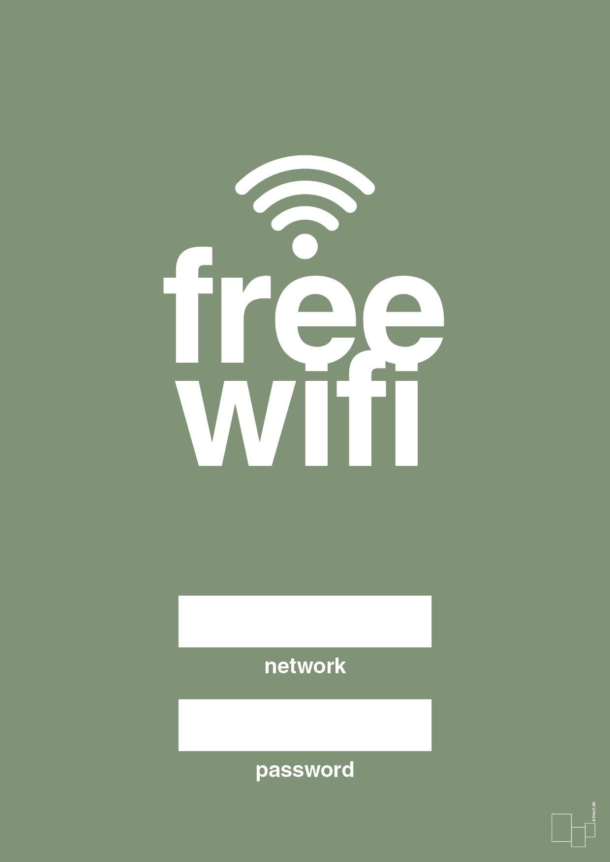 free wifi - Plakat med Sport & Fritid i Jade