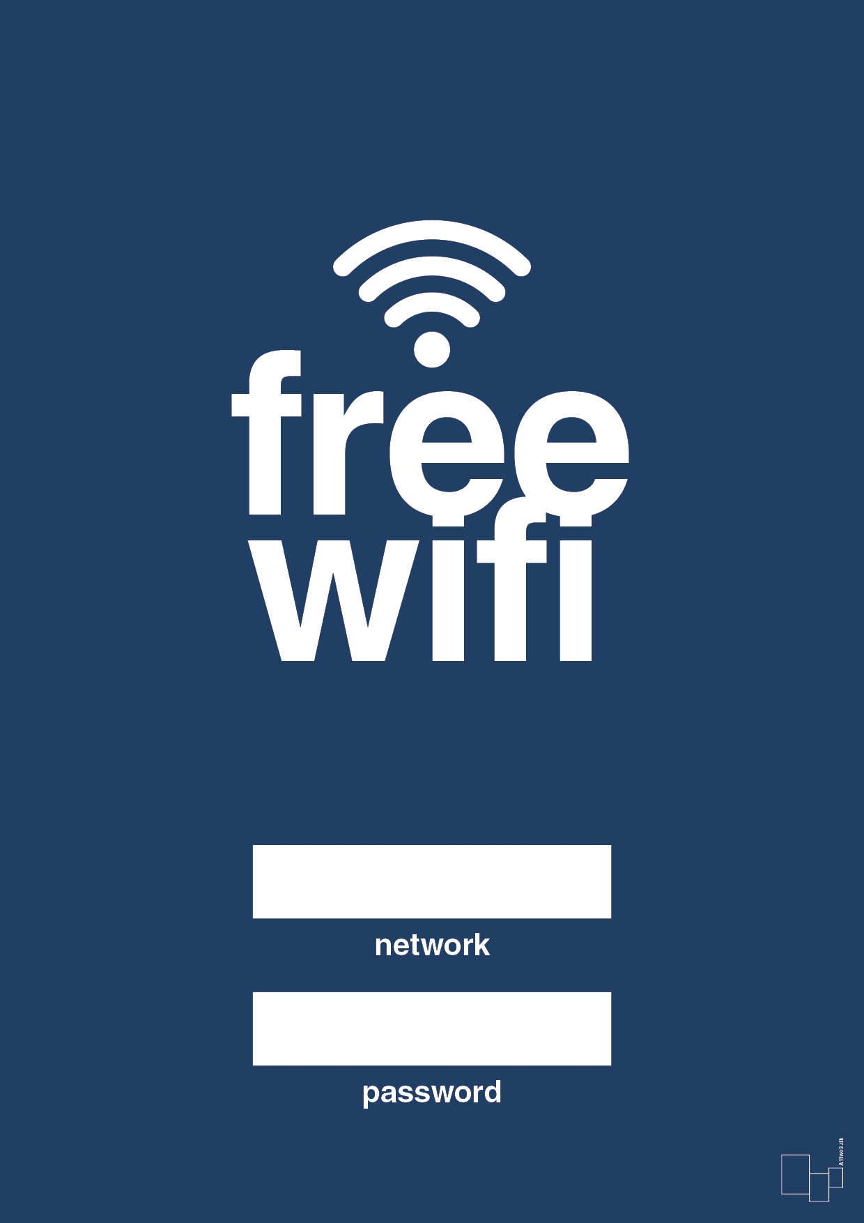 free wifi - Plakat med Sport & Fritid i Lapis Blue