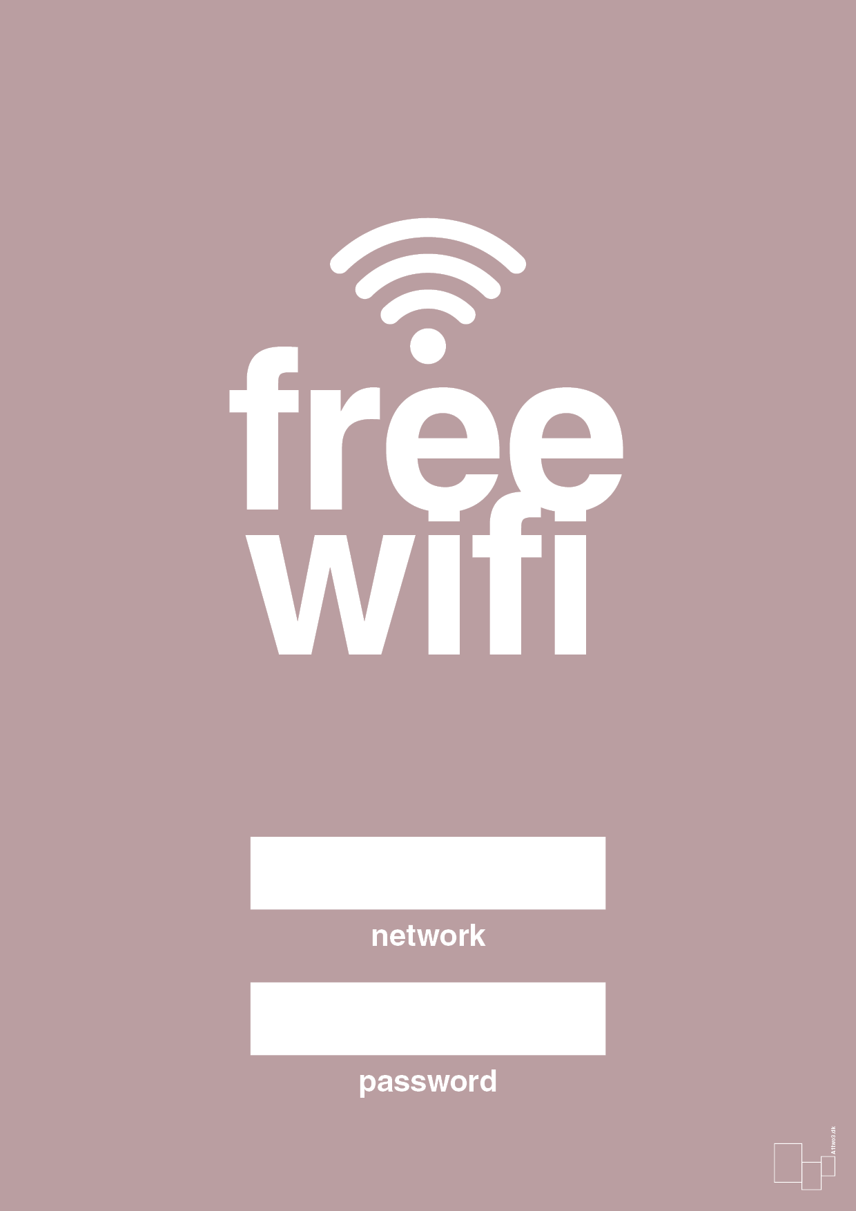 free wifi - Plakat med Sport & Fritid i Light Rose