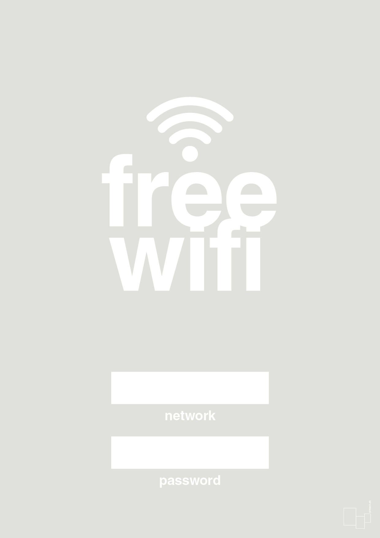 free wifi - Plakat med Sport & Fritid i Painters White
