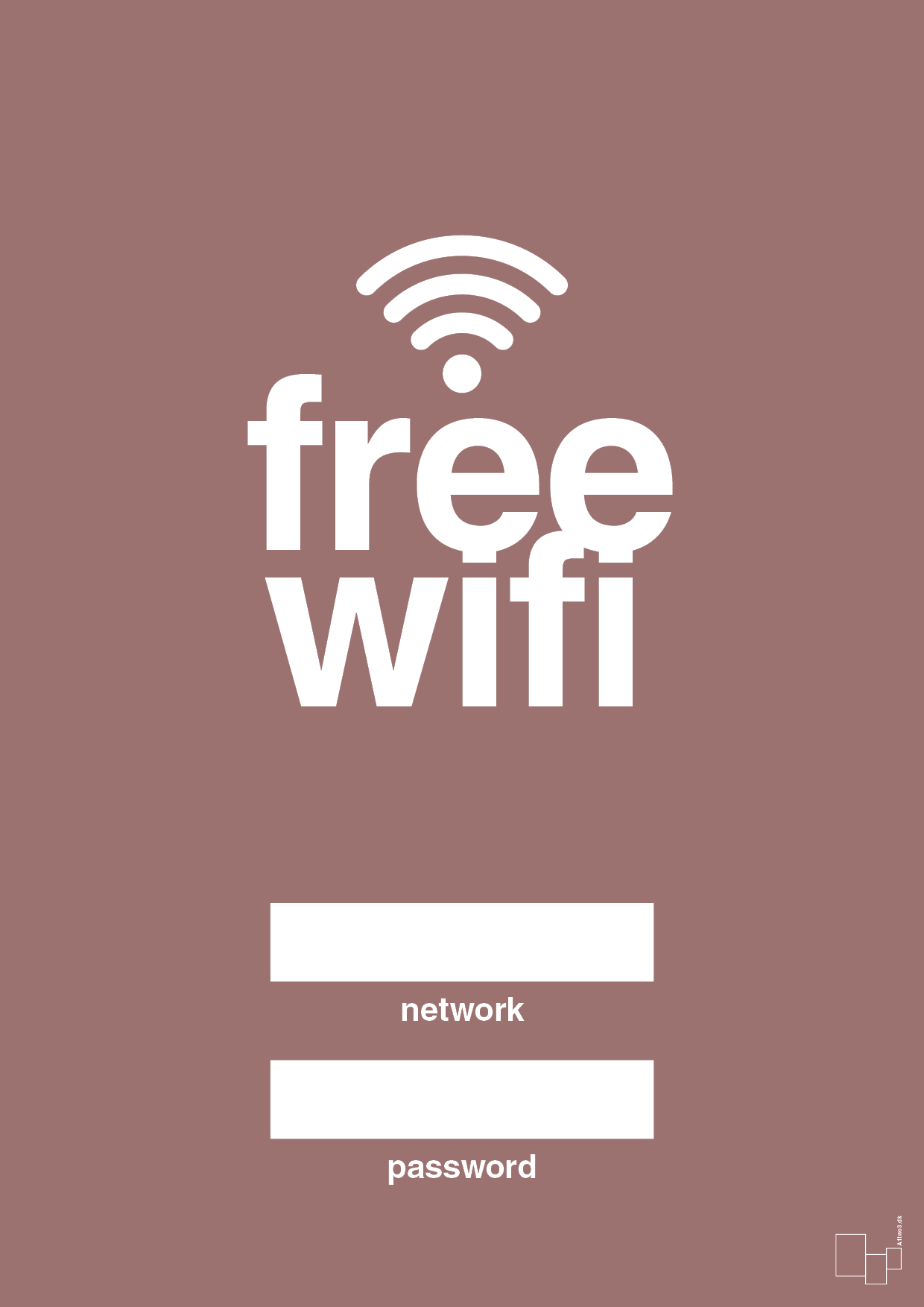 free wifi - Plakat med Sport & Fritid i Plum