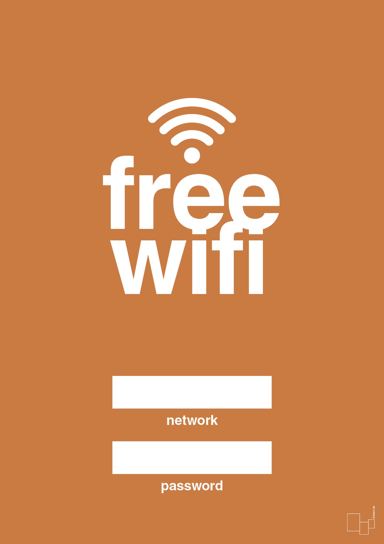free wifi - Plakat med Sport & Fritid i Rumba Orange