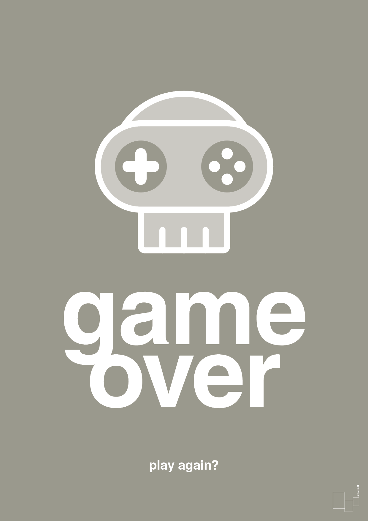 game over - Plakat med Sport & Fritid i Battleship Gray