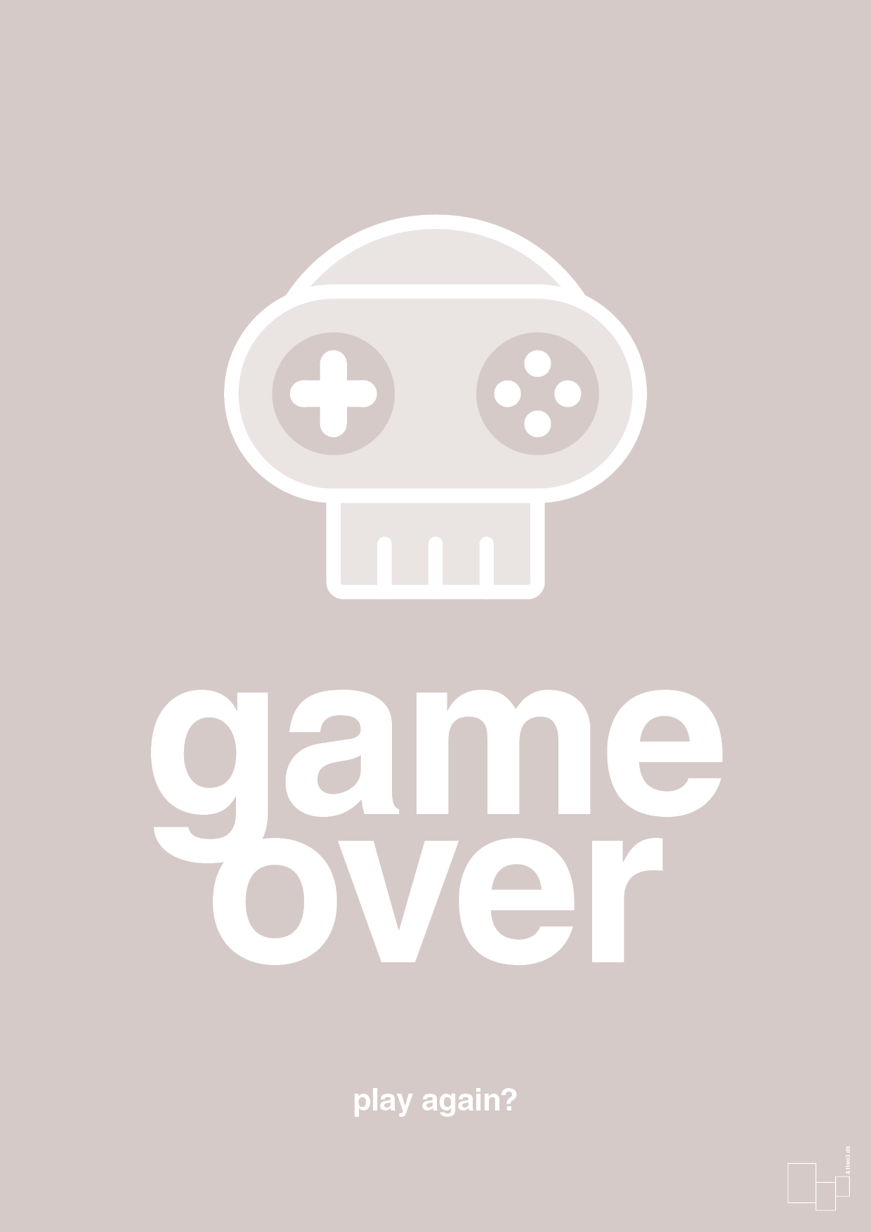 game over - Plakat med Sport & Fritid i Broken Beige