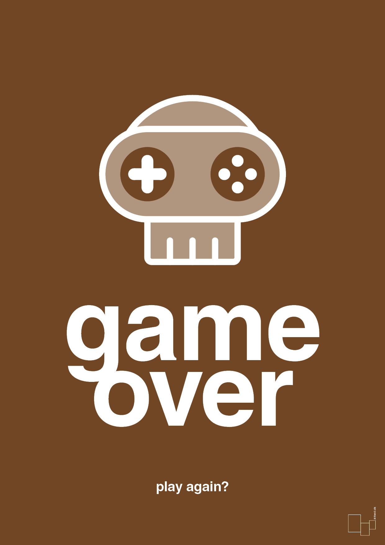 game over - Plakat med Sport & Fritid i Dark Brown