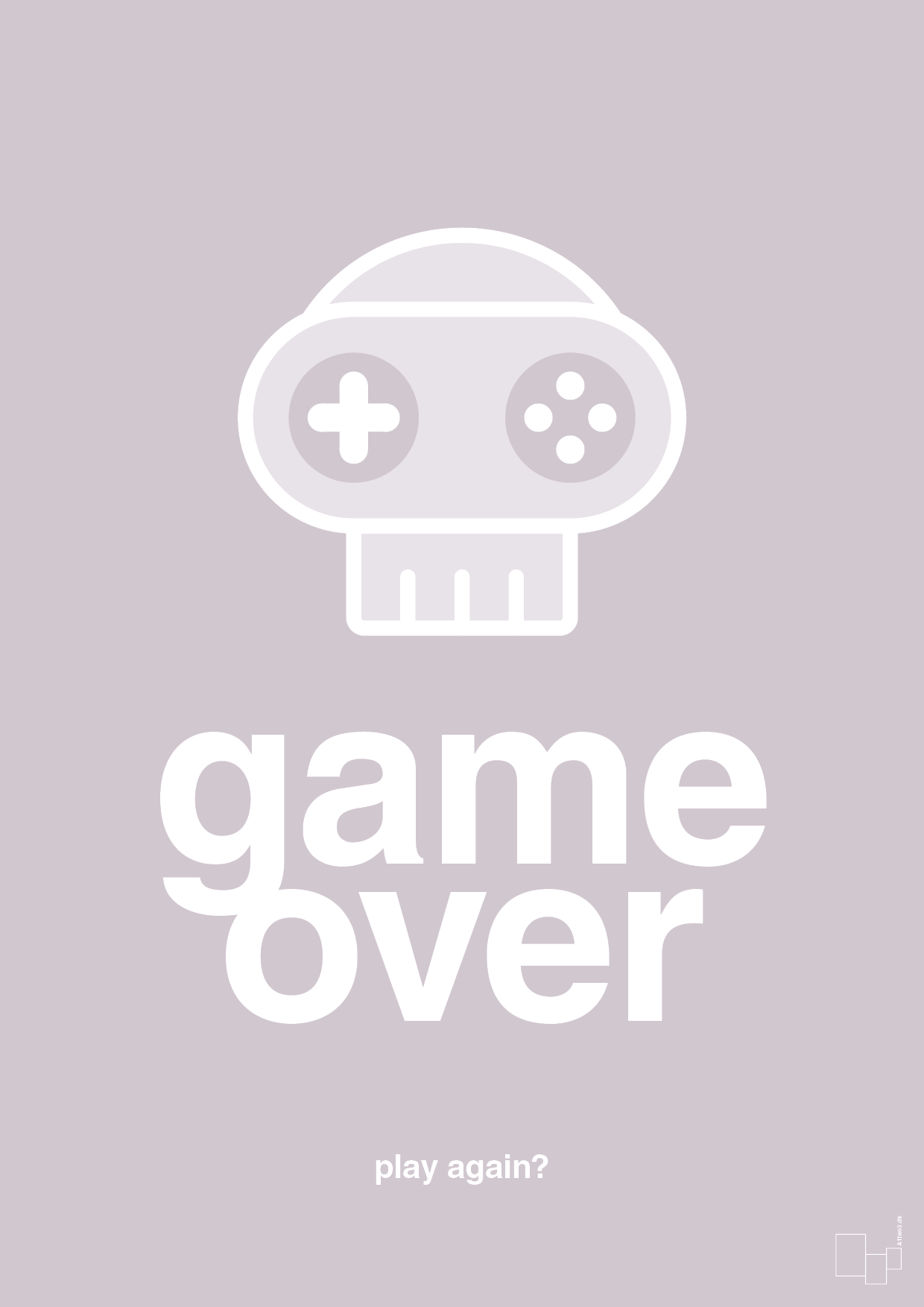 game over - Plakat med Sport & Fritid i Dusty Lilac