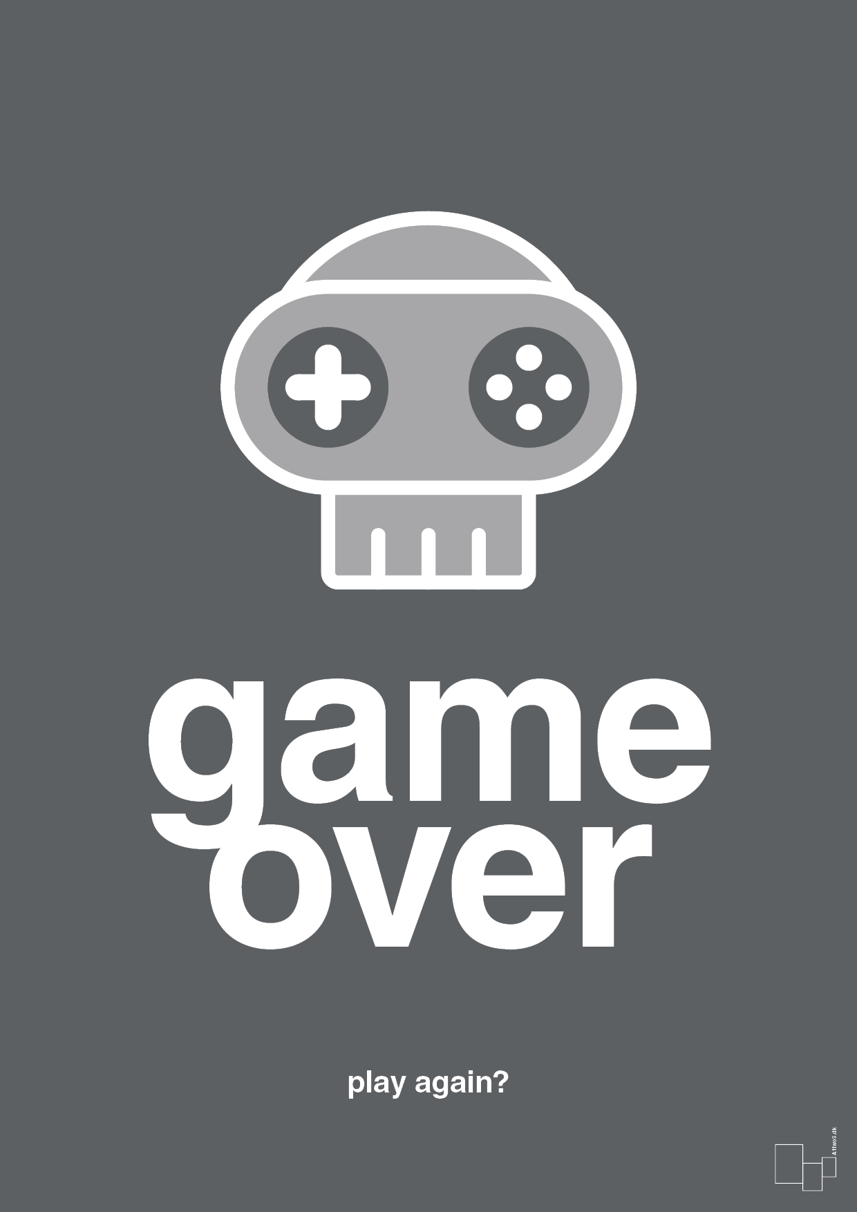 game over - Plakat med Sport & Fritid i Graphic Charcoal